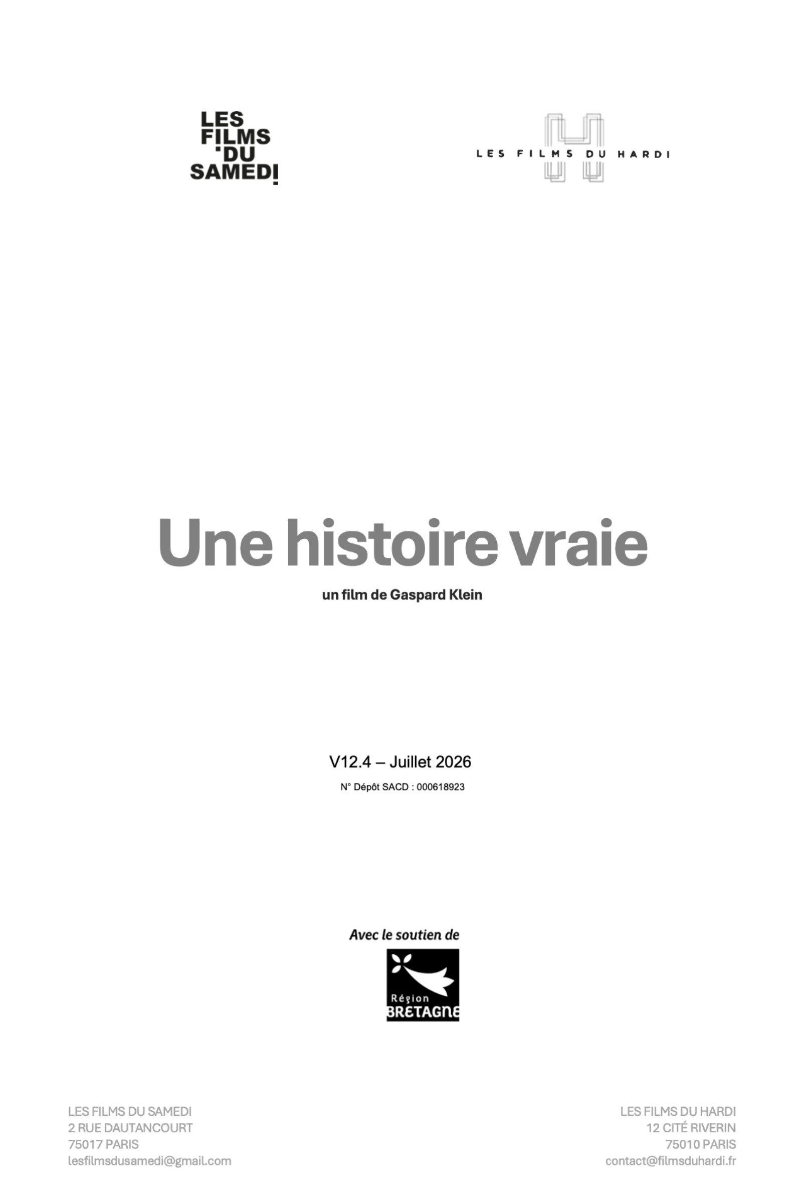 UNE HISTOIRE VRAIE